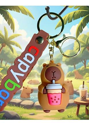 Брелок капибара capybara фигурка игрушка для ключей, рюкзака, сумки 6,2 см