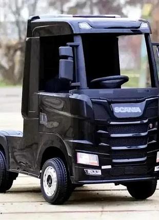Дитяча електромобіль-машина scania m 6062 з пультом радіокерування для дітей 3-8 років чорний
