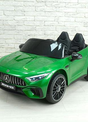 Дитячий електромобіль на акумуляторі mercedes sl63 m 5098 з пультом р/у для дітей 3-8 років автопофарбування зелений