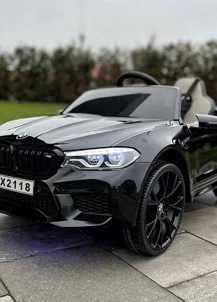 Дитячий електромобіль на акумуляторі bmw m5 з пультом радіокерування для дітей 3-8 років чорний