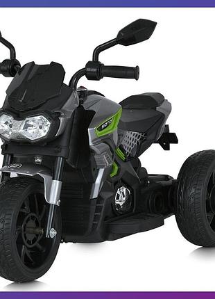 Дитячий електро мотоцикл триколісний на акумуляторі bambi m 5825 для дітей 2-6 років сірий