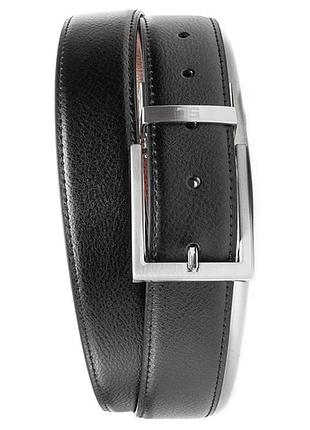 Кожаный ремень мужской двусторонний xl semi line black/brown (p8231-0 xl)