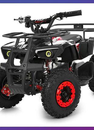 Квадроцикл электрический с мотором 1000w profi hb-atv1000as-2-3 для детей 5-10 лет черно-красный