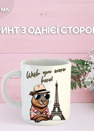Кружка капібара з принтом керамічна чашка capybara 330 мл
