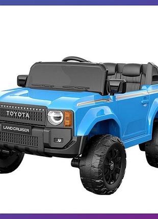 Детский электромобиль на аккумуляторе джип toyota land cruiser m 2155 на радиоуправлении детей 3-8 лет синий