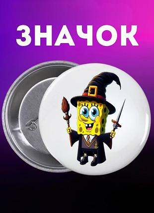 Значек губка боб квадратные штаны спанч боб spongebob на булавке на рюкзак 44 мм 1 шт