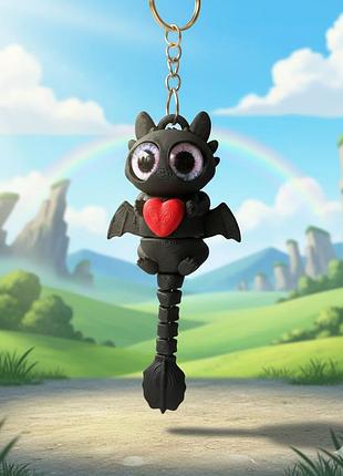 Брелок беззубик як приручити дракона toothless 3д 10 см