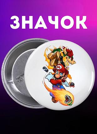 Значек супер марио super mario на булавке на рюкзак 55 мм 1 шт