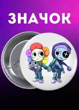 Значок у світі денді roblox dandy's world на шпильці на рюкзак 44 мм 1 шт