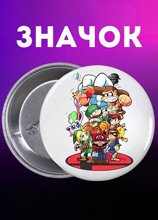 Значок супер маріо super mario на шпильці на рюкзак 44 мм 1 шт