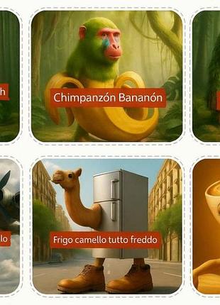 Наклейки italian brainrot animals collection разноцветные 48шт ламинированные влагостойкие