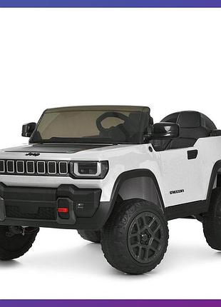 Детский электромобиль двухместный на аккумуляторе джип jeep recon jj 2500 с пультом р/у для детей 3-8 лет белый