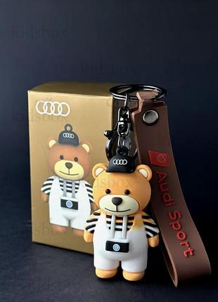 Брелок мишка аксессуары ведмедик audi sport мишка ауди брелок для ключей и автомобиля 7 см