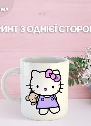 Кружка привет китти хеллоу китти с принтом керамическая чашка hello kitty 330 мл