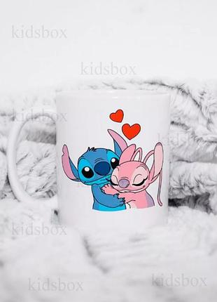 Кружка лило и стич с принтом керамическая чашка lilo and stitch 330 мл