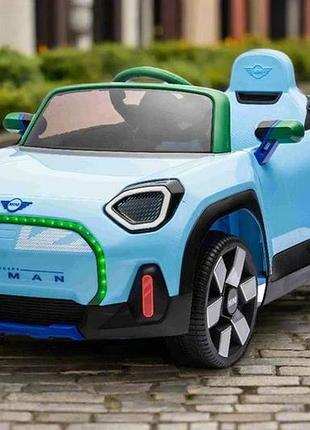 Дитячий електромобіль на акумуляторі mini aceman з пультом радіокерування 3-8 років блакитний je1688