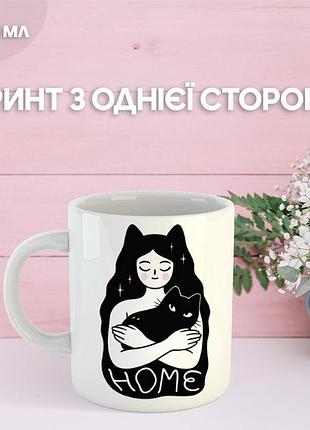 Кружка котики з принтом керамічна чашка cat 330 мл