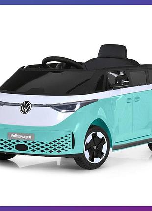 Дитячий електромобіль на акумуляторі volkswagen id buzz m 6281 з пультом р/у для дітей 3-8 років бірюзовий