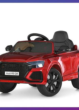 Дитячий електромобіль на акумуляторі audi rs q8 m 4569 з пультом радіокерування для дітей 3-8 років червоний фарбований