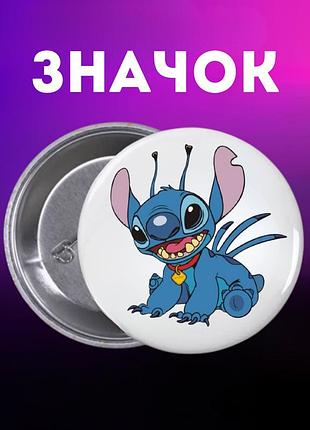 Значек лило и стич lilo & stitch на булавке на рюкзак 44 мм 1 шт