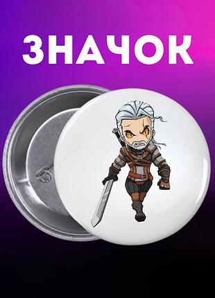 Значек ведьмак the witcher на булавке на рюкзак 44 мм 1 шт
