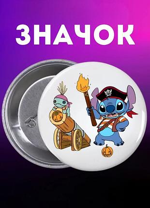 Значек лило и стич lilo & stitch на булавке на рюкзак 44 мм 1 шт