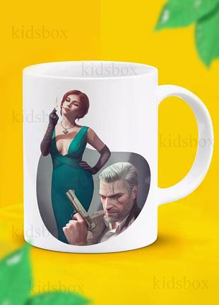 Кружка ведьмак геральт с принтом керамическая чашка the witcher 330 мл