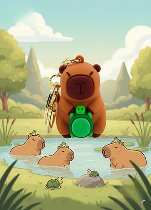 Брелок капибара capybara на ключи, на сумку фигурка игрушка антистресс подвеска 5,5 см
