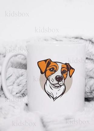 Кружка джек рассел с принтом керамическая чашка jack russell собака 330 мл