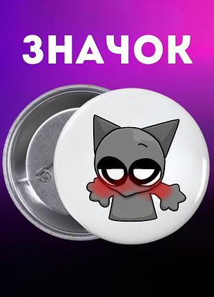 Значек спрунки sprunki на булавке на рюкзак 44 мм 1 шт