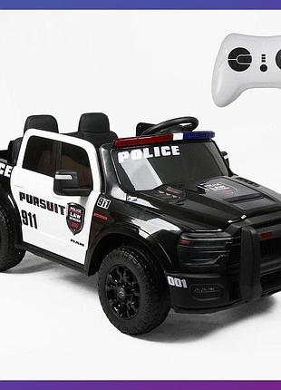 Дитячий електромобіль на акумуляторі джип ram police joy rm-7707/10 з пультом радіокерування для дітей 3-8 років чорний