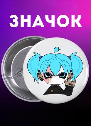 Значек салли фейс sally face на булавке на рюкзак 44 мм 1 шт