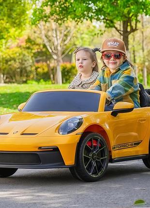 Детский электромобиль на аккумуляторе двухместный porsche gt 3 m 6111 для детей 3-8 лет