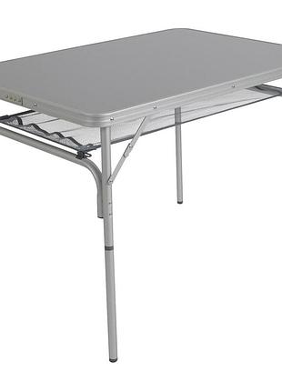 Стол туристический алюминиевый bo-camp premium 100x70 cm grey, раскладной,водостойкая и термостойкая столешница