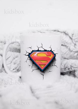 Кружка супермен с принтом керамическая чашка марвел superman 330 мл (не 3д)
