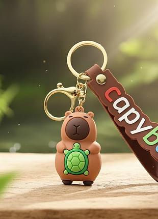 Брелок капибара capybara на ключи, на сумку фигурка игрушка антистресс подвеска 5,5 см