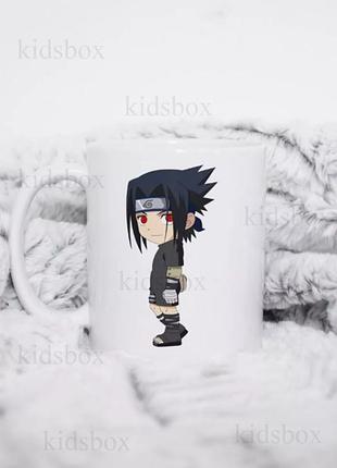 Кружка наруто саске чібі з принтом керамічна чашка naruto sasuke uchiha 330 мл