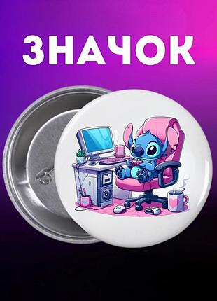 Значек лило и стич lilo & stitch на булавке на рюкзак 44 мм 1 шт