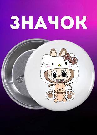 Значок лабубу labubu на шпильці на рюкзак 44 мм 1 шт