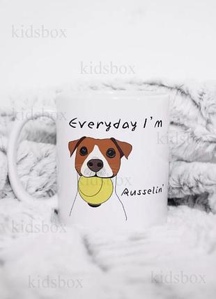 Кружка джек рассел с принтом керамическая чашка jack russell собака 330 мл