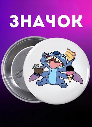 Значек лило и стич lilo & stitch на булавке на рюкзак 44 мм 1 шт