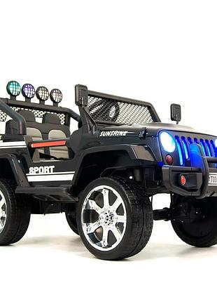 Дитячий електромобіль на акумуляторі bambi racer m 3237 з пультом радіокерування для дітей 3-8 років чорний