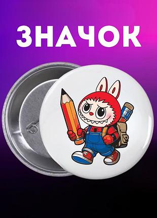Значек лабубу labubu the monsters монстр на булавке на рюкзак 44 мм 1 шт