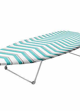 Гладильная доска настольная casa si table top 73x30 white/green zigzags, сталь, белая