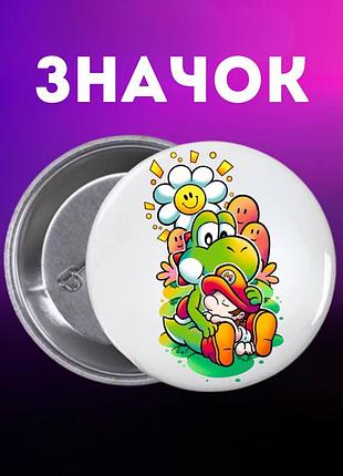 Значок супер маріо super mario на шпильці на рюкзак 44 мм 1 шт