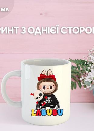 Кружка лабубу labubu с принтом керамическая чашка 330 мл