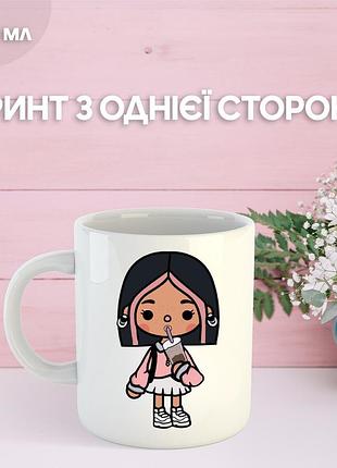Кружка тока лайф ворлд с принтом керамическая чашка toca life world toca boca 330 мл
