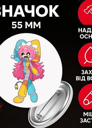 Значек в мире дэнди (денди) roblox dandy's world на булавке на рюкзак 55 мм 1 шт