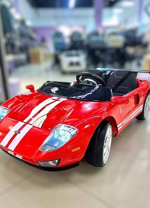 Дитячий електромобіль на акумуляторі двомісний ford gt з пультом радіокерування для дітей 3-8 років червоний