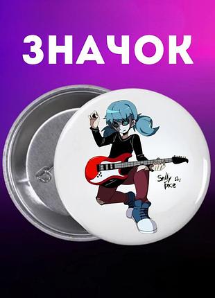Значек салли фейс sally face на булавке на рюкзак 44 мм 1 шт